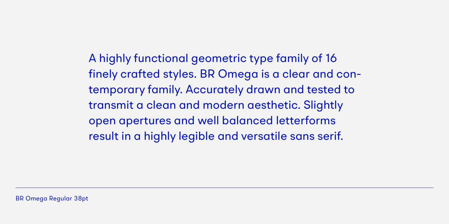 Przykład czcionki BR Omega Medium Italic